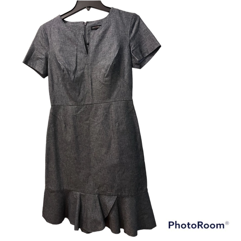 𝅺BANANA Republic Chambray Dress Flounce Sz 6
